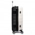 K6676L - KONO 3 Piece Suitcase Horizontal Stripe Luggage Set - White And Black